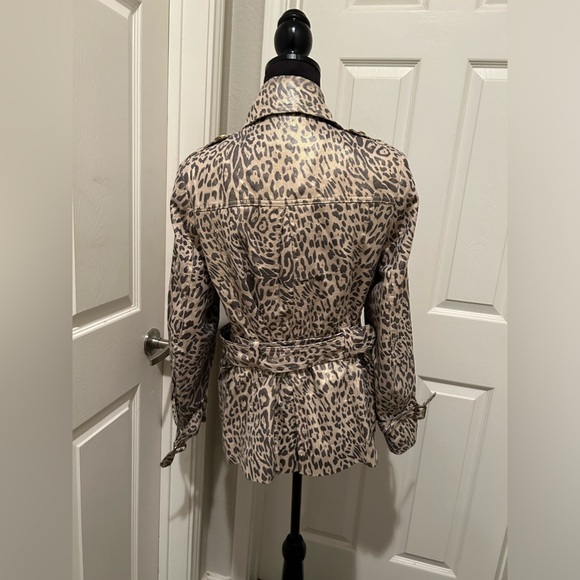 Lisa Int’l Animal Print Short Trench Coat/Jacket - Picture 5 of 10